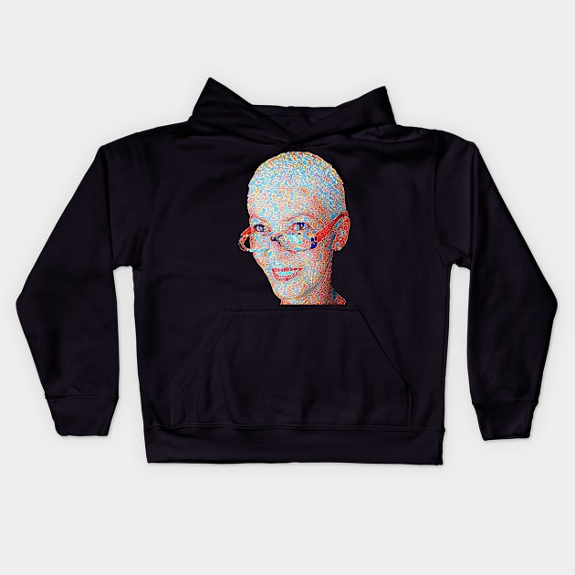 Portrait of a Cancer Survivor Kids Hoodie by Diego-t